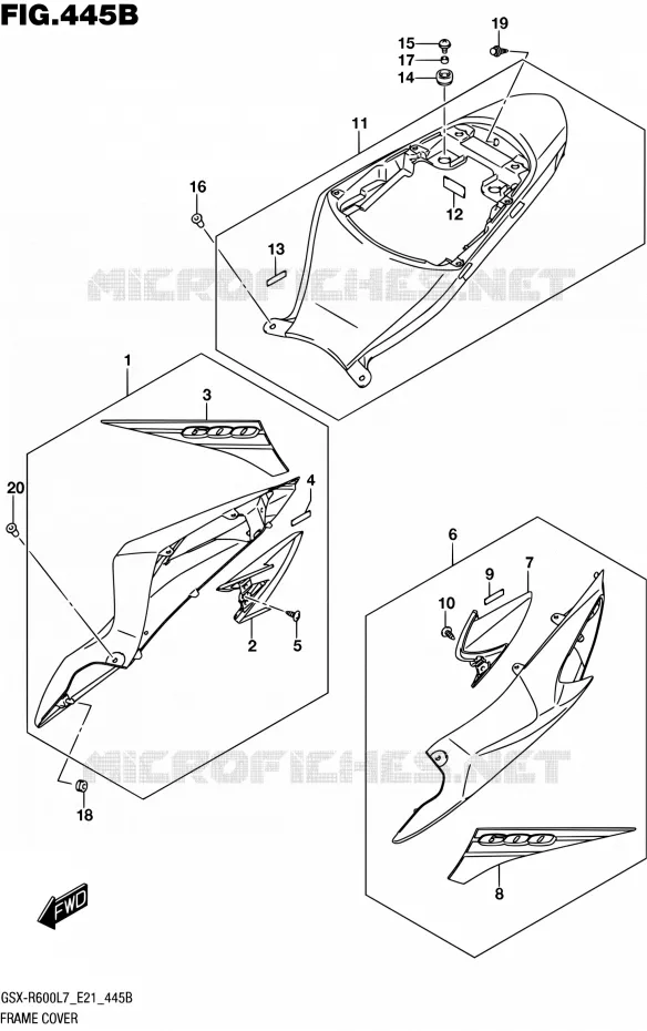 REAR FAIRING (YKV,KGK) Suzuki MOTO 600 GSX-R 2017  GSX-R600 L7 (E21)