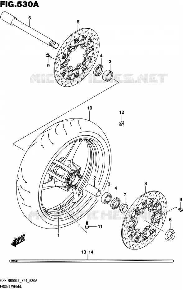 FRONT WHEEL Suzuki MOTO 600 GSX-R 2017  GSX-R600 L7 (E24)