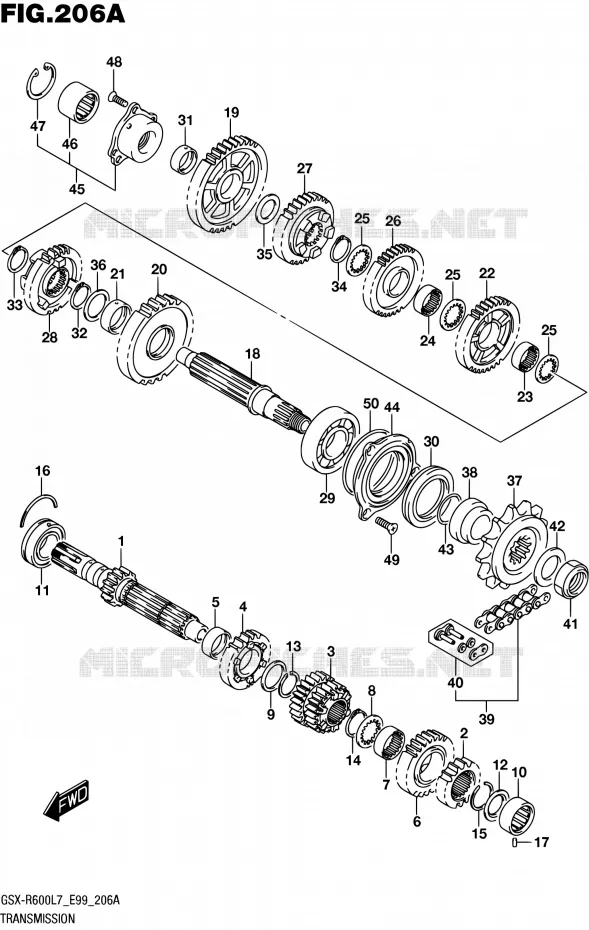 TRANSMISSION Suzuki MOTO 600 GSX-R 2017  GSX-R600 L7 (E99)