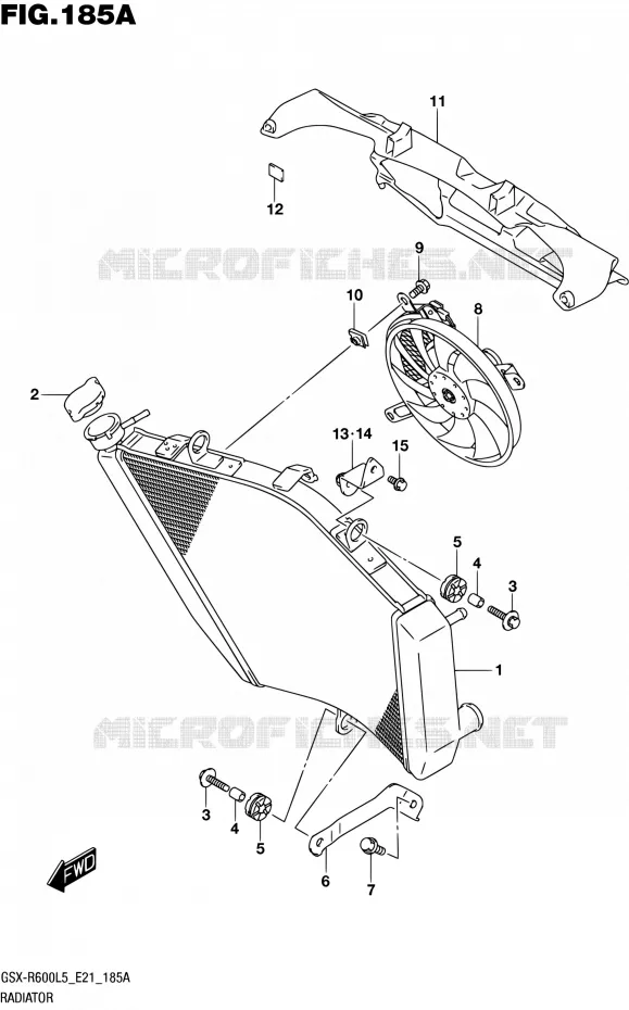 RADIATOR Suzuki MOTO 600 GSX-R 2015  GSX-R600UF L5 (E21)