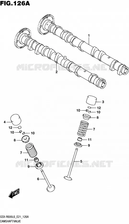 CAMSHAFT - VALVES Suzuki MOTO 600 GSX-R 2016  GSX-R600UF L6 (E21)