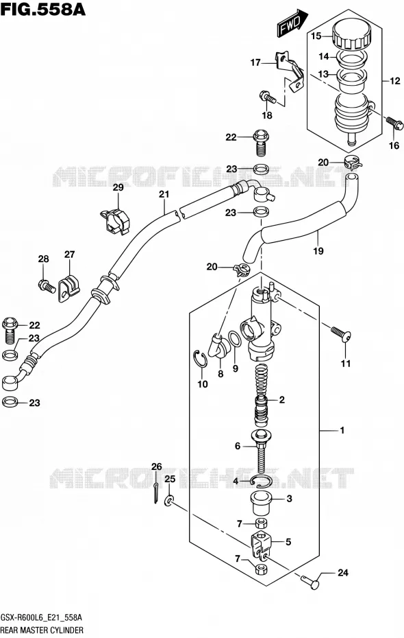 REAR MASTER CYLINDER Suzuki MOTO 600 GSX-R 2016  GSX-R600UF L6 (E21)