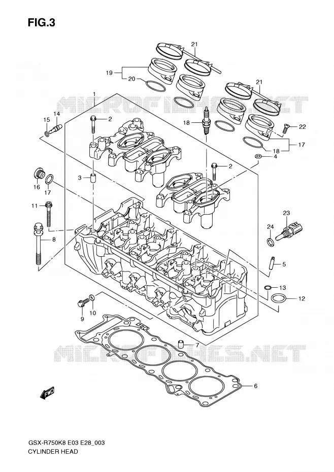 CYLINDER HEAD Suzuki MOTO 750 GSX-R 2010  GSX-R750 L0 (E03,E28,E33)