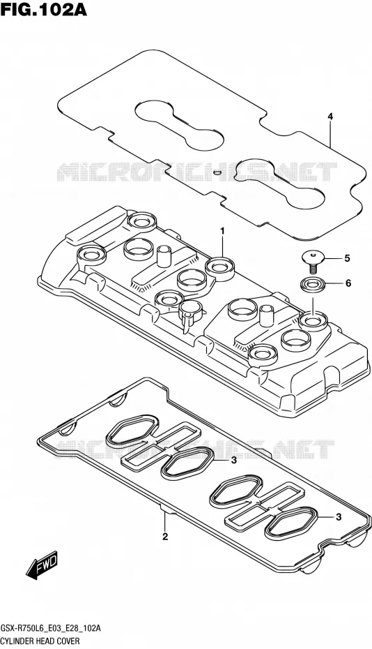 CYLINDER HEAD COVER Suzuki MOTO 750 GSX-R 2016  GSX-R750 L6 (E03,E28,E33)