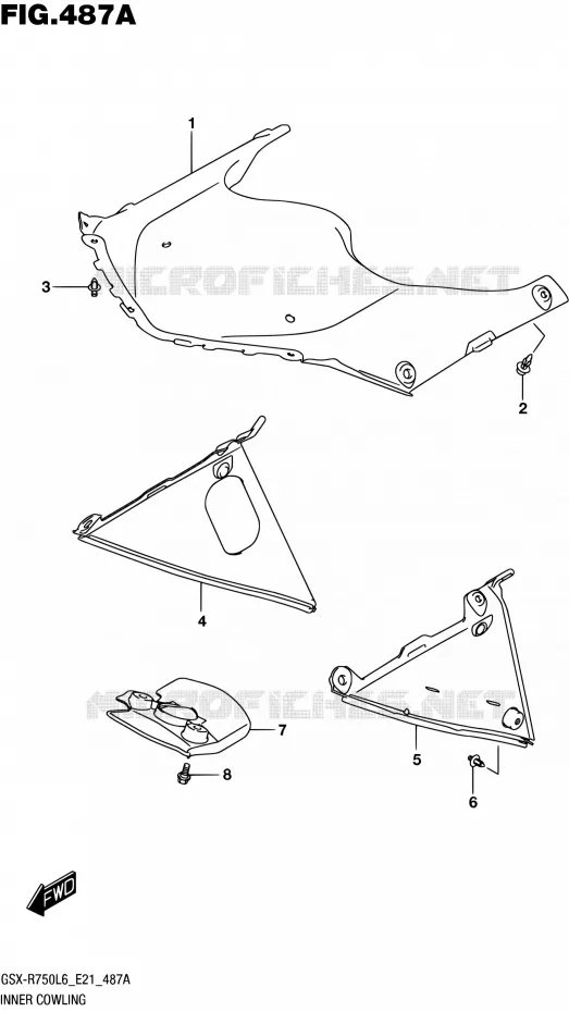 INNER FAIRING Suzuki MOTO 750 GSX-R 2016  GSX-R750 L6 (E21)