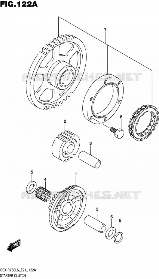STARTER MOTOR CLUTCH Suzuki MOTO 750 GSX-R 2016  GSX-R750 L6 (E21)