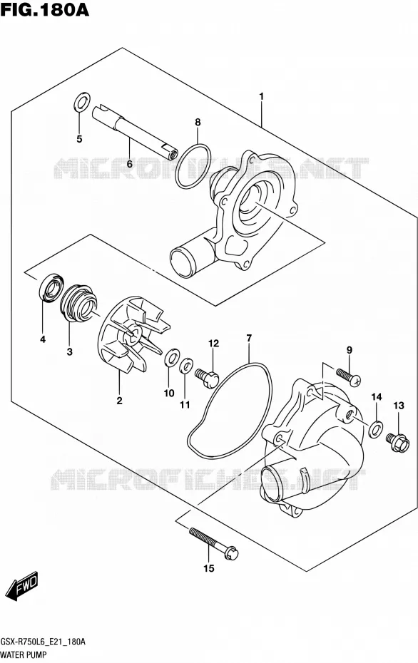 WATER PUMP Suzuki MOTO 750 GSX-R 2016  GSX-R750 L6 (E21)