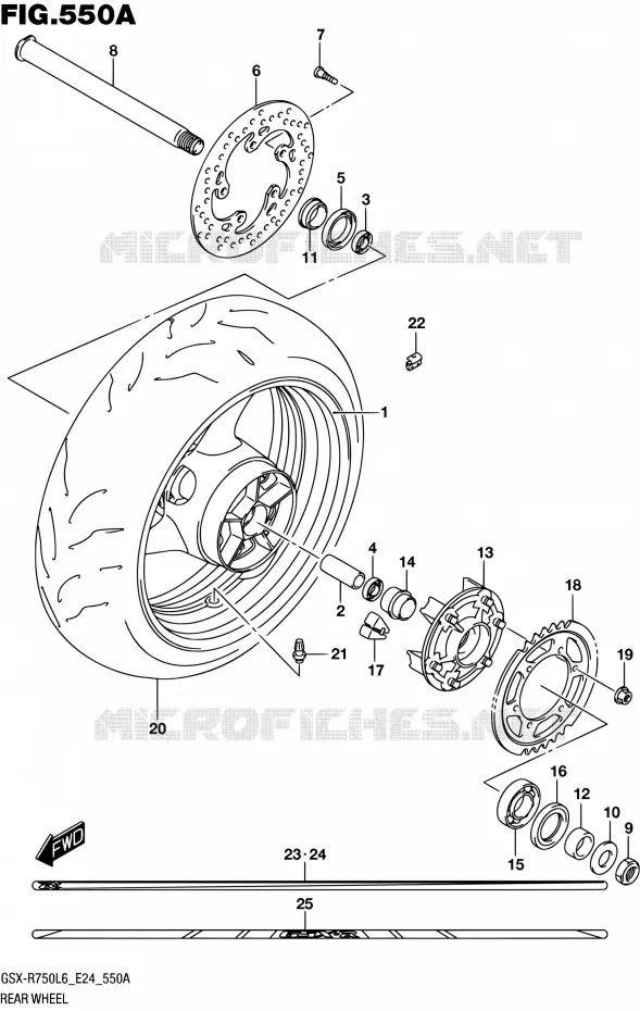 REAR WHEEL Suzuki MOTO 750 GSX-R 2016  GSX-R750 L6 (E24)