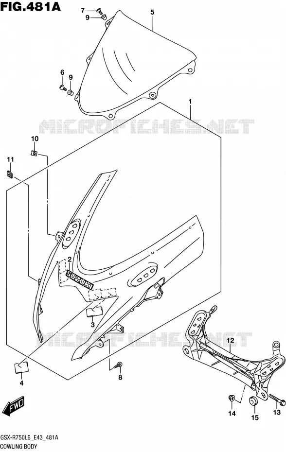 FAIRING - LABELS Suzuki MOTO 750 GSX-R 2016  GSX-R750 L6 (E43)