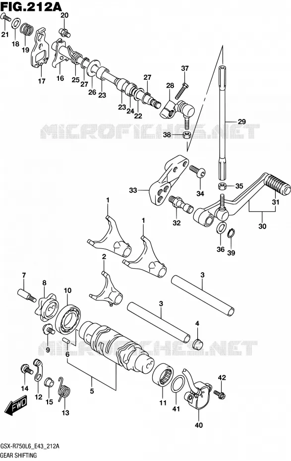 GEAR SHIFTING ASSY Suzuki MOTO 750 GSX-R 2016  GSX-R750 L6 (E43)