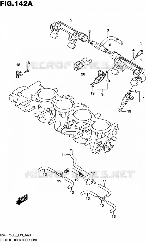 THROTTLE BODY Suzuki MOTO 750 GSX-R 2016  GSX-R750 L6 (E43)