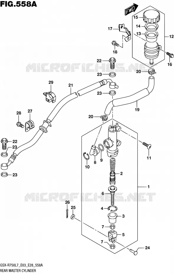 REAR MASTER CYLINDER Suzuki MOTO 750 GSX-R 2017  GSX-R750 L7 (E03,E28,E33)