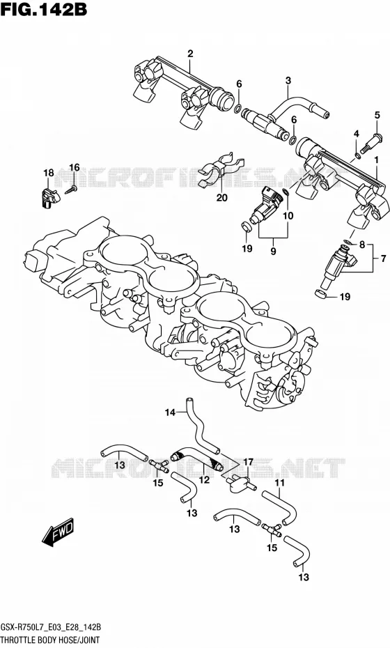 THROTTLE BODY (GSX-R750L7 E28) Suzuki MOTO 750 GSX-R 2017  GSX-R750 L7 (E03,E28,E33)