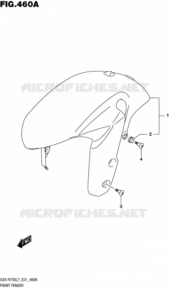 FRONT FENDER Suzuki MOTO 750 GSX-R 2017  GSX-R750 L7 (E21)