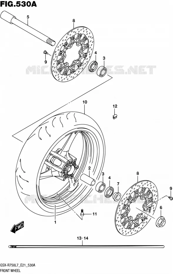 FRONT WHEEL Suzuki MOTO 750 GSX-R 2017  GSX-R750 L7 (E21)