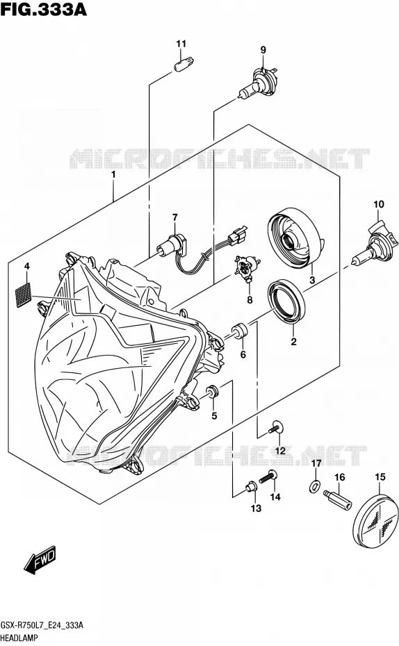 HEADLIGHT Suzuki MOTO 750 GSX-R 2017  GSX-R750 L7 (E24)