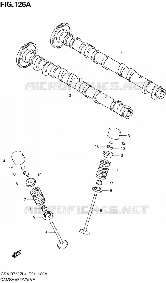 CAMSHAFT - VALVES Suzuki MOTO 750 GSX-R 2014  GSX-R750ZUF L4 (E21)