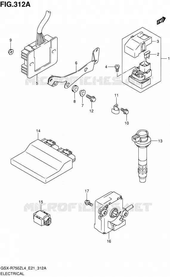 ELECTRICAL (GSX-R750ZL4 E21) Suzuki MOTO 750 GSX-R 2014  GSX-R750ZUF L4 (E21)