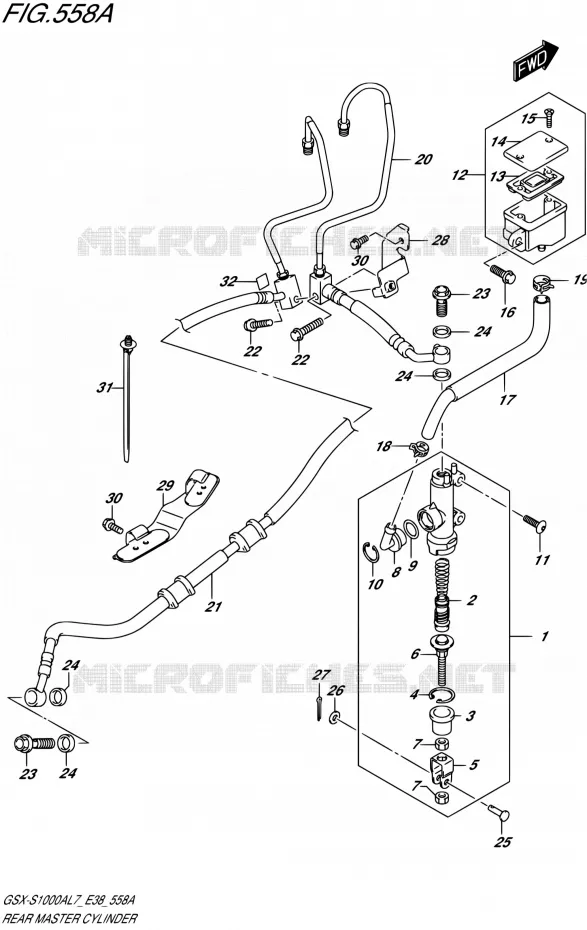 REAR MASTER CYLINDER Suzuki MOTO 1000 GSX-S 2017  GSX-S1000A L7 (E38)