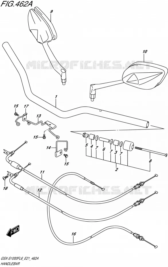 HANDLEBAR Suzuki MOTO 1000 GSX-S 2016  GSX-S1000FA L6 (E21)
