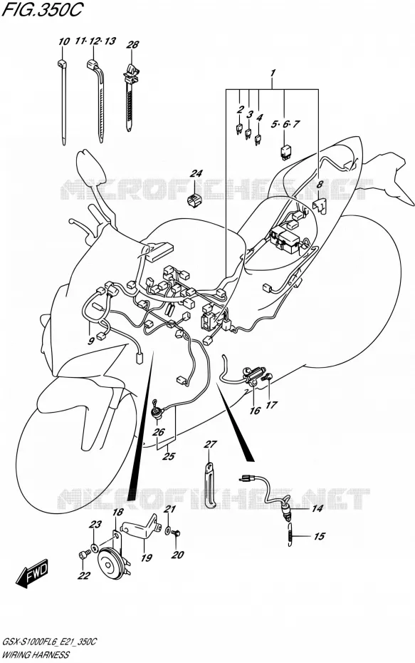 WIRING HARNESS (GSX-S1000FAL6 E21) Suzuki MOTO 1000 GSX-S 2016  GSX-S1000F L6 (E21)