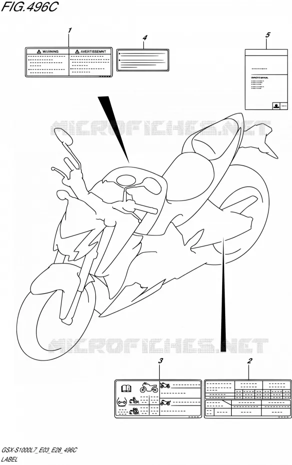LABEL (GSX-S1000AL7 E28) Suzuki MOTO 1000 GSX-S 2017  GSX-S1000 L7 (E33)