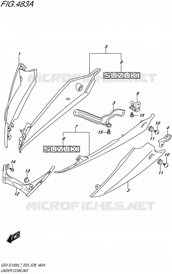 LOWER FAIRING Suzuki MOTO 1000 GSX-S 2017  GSX-S1000 L7 (E33)