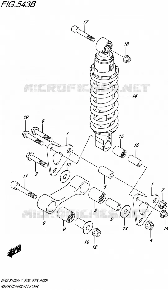 SHOCK ABSORBER LINKAGE (GSX-S1000AL7 E03) Suzuki MOTO 1000 GSX-S 2017  GSX-S1000 L7 (E33)