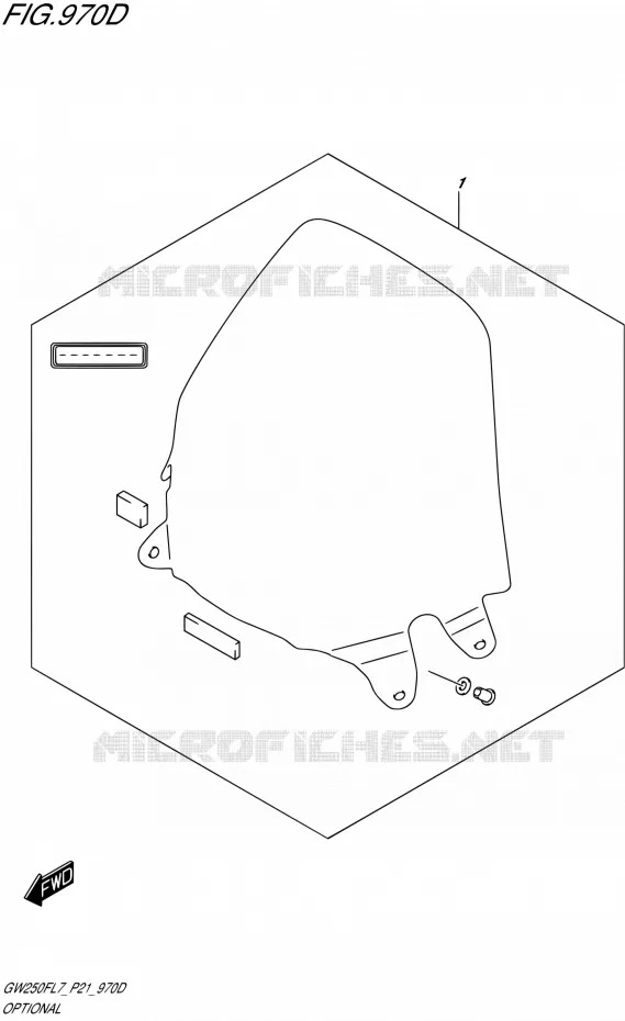 OPTIONS (WIND SCREEN) Suzuki MOTO 250 INAZUMA 2017  GW250F L7 (P21)