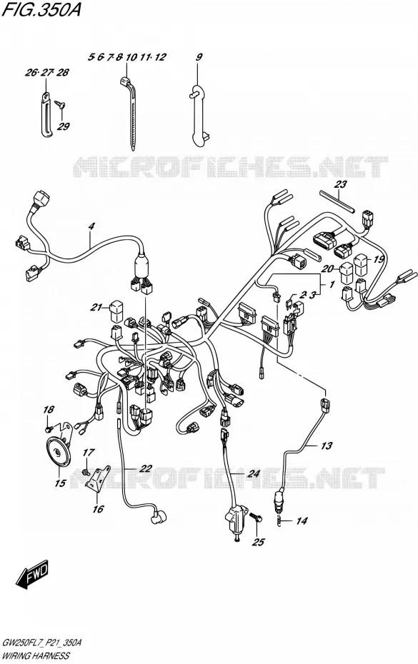 WIRING HARNESS Suzuki MOTO 250 INAZUMA 2017  GW250F L7 (P21)