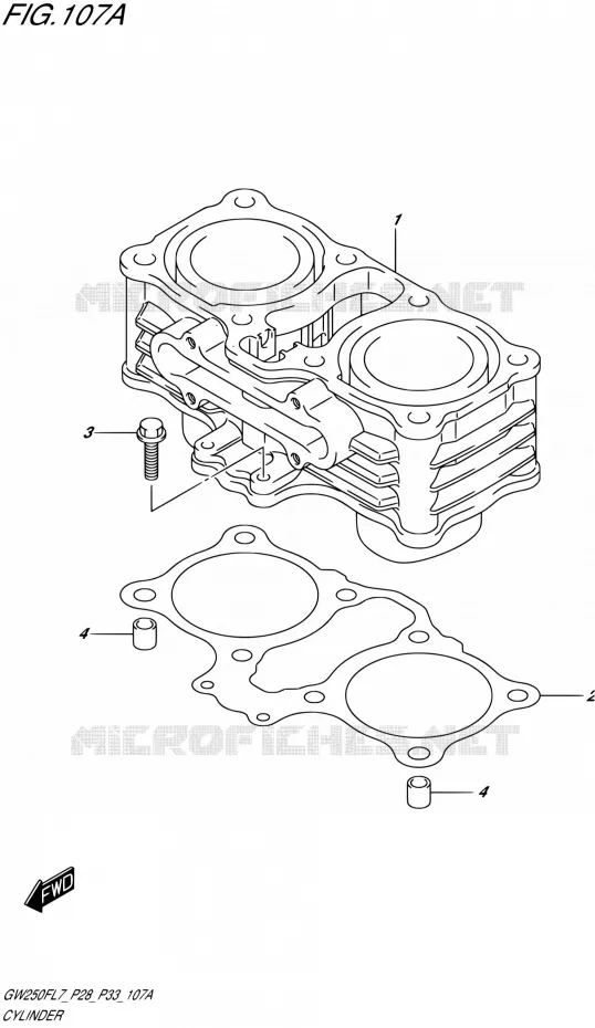 CYLINDER Suzuki MOTO 250 INAZUMA 2017  GW250F L7 (P28,P33)