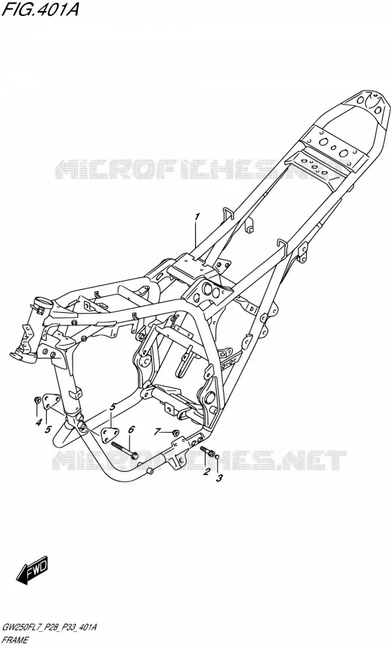 FRAME Suzuki MOTO 250 INAZUMA 2017  GW250F L7 (P28,P33)
