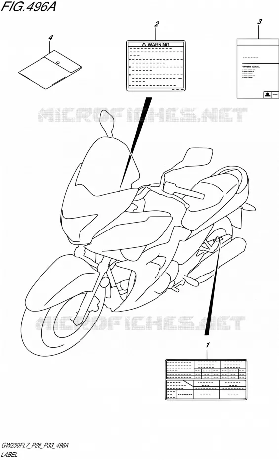 LABEL (GW250FL7 P28) Suzuki MOTO 250 INAZUMA 2017  GW250F L7 (P28,P33)
