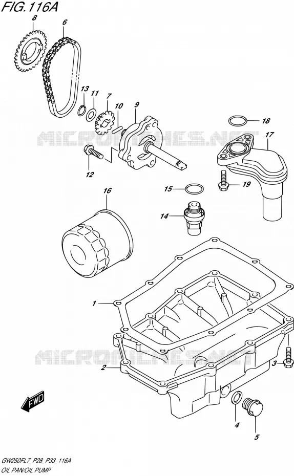 SUMP - OIL PUMP Suzuki MOTO 250 INAZUMA 2017  GW250F L7 (P28,P33)