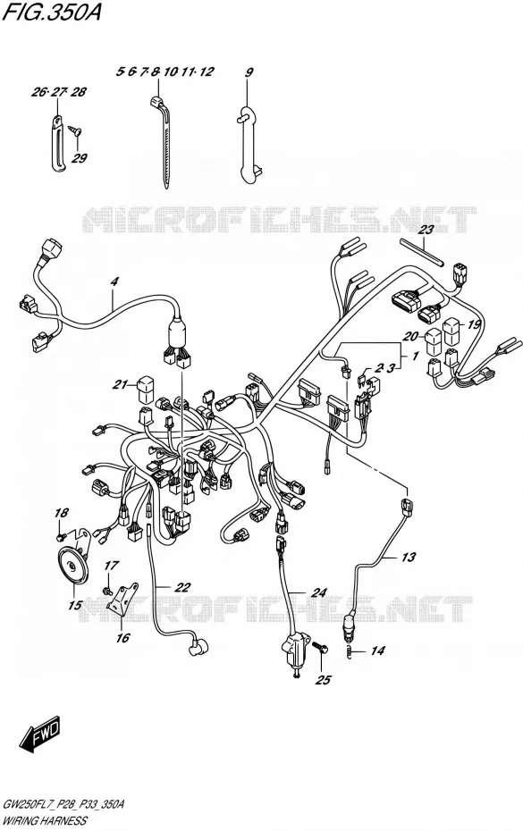WIRING HARNESS Suzuki MOTO 250 INAZUMA 2017  GW250F L7 (P28,P33)