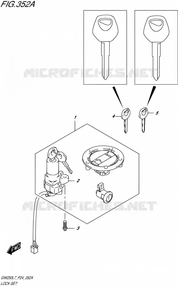 LOCK SET Suzuki MOTO 250 INAZUMA 2017  GW250 L7 (P24)
