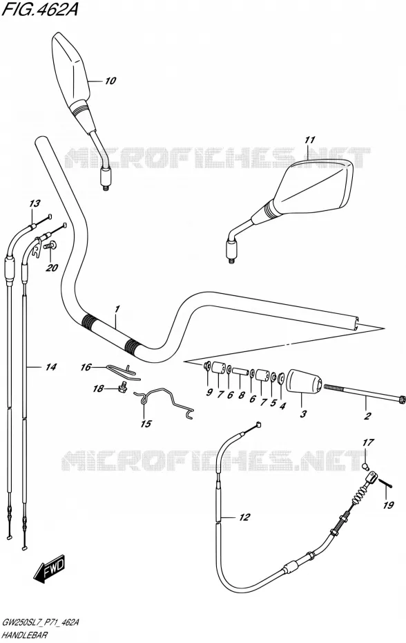 HANDLEBAR Suzuki MOTO 250 INAZUMA 2017  GW250S L7 (P71)