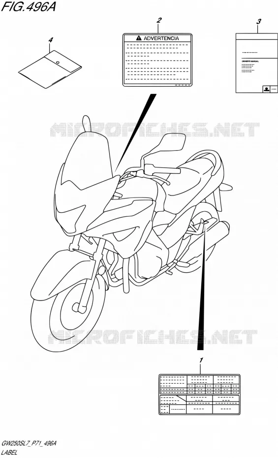 LABEL Suzuki MOTO 250 INAZUMA 2017  GW250S L7 (P71)