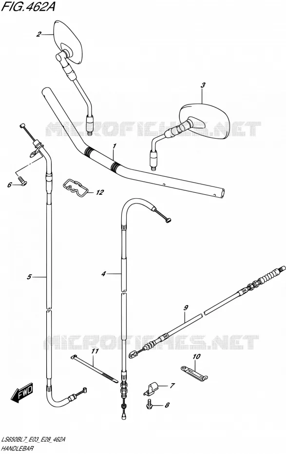 HANDLEBAR Suzuki MOTO 650 BOULEVARD 2017  LS650B L7 (E03,E28,E33)