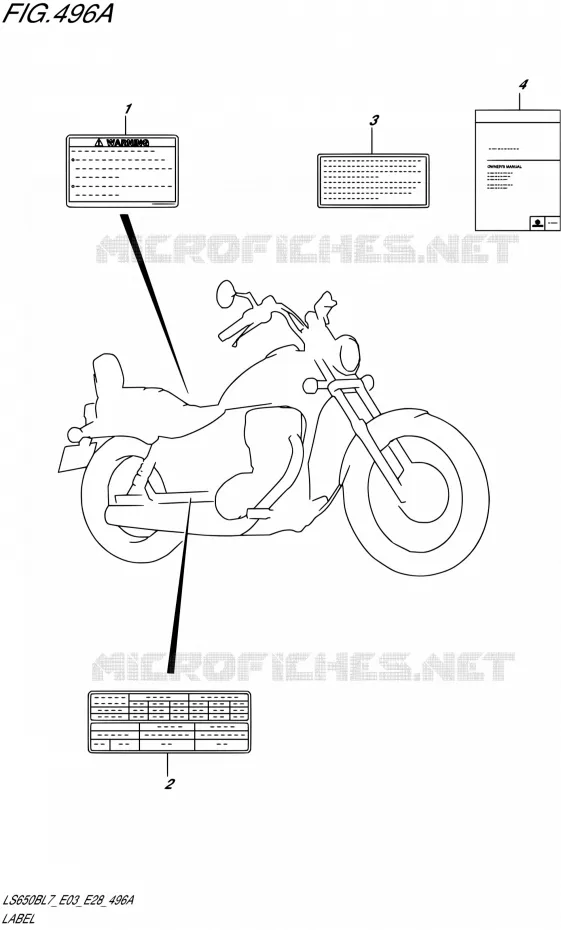 LABEL (LS650BL7 E03) Suzuki MOTO 650 BOULEVARD 2017  LS650B L7 (E03,E28,E33)