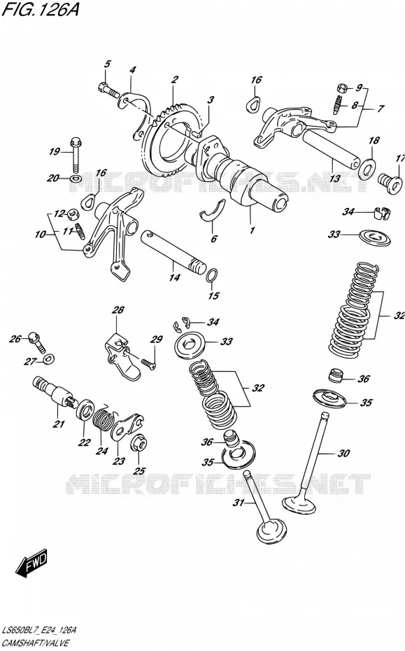 CAMSHAFT - VALVES Suzuki MOTO 650 BOULEVARD 2017  LS650B L7 (E24)
