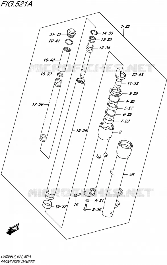FRONT FORK Suzuki MOTO 650 BOULEVARD 2017  LS650B L7 (E24)