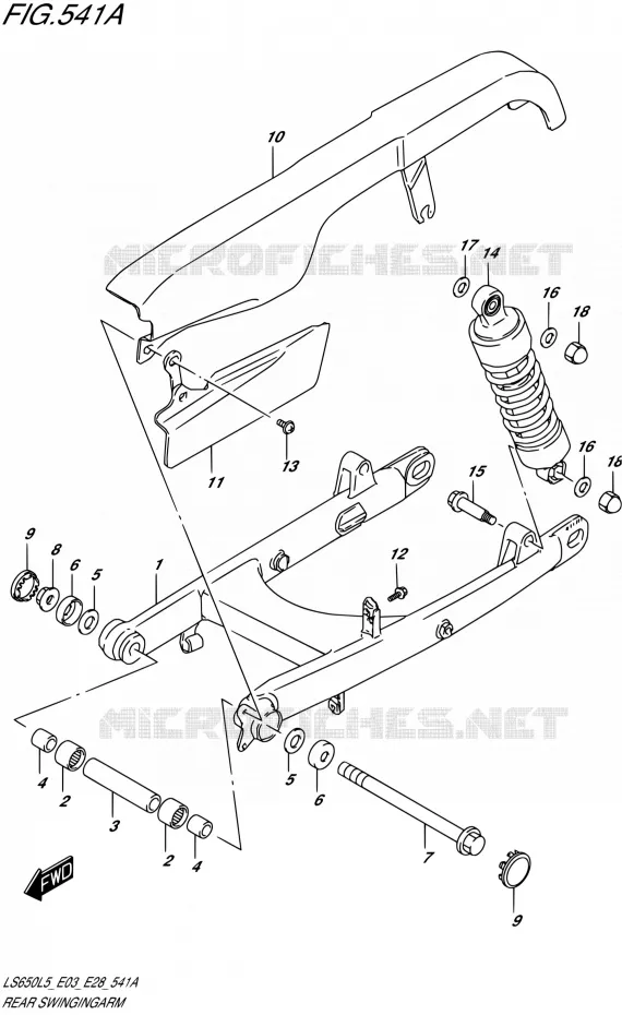 SWINGARM Suzuki MOTO 650 BOULEVARD 1992  LS650 L5 (E03,E28,E33)