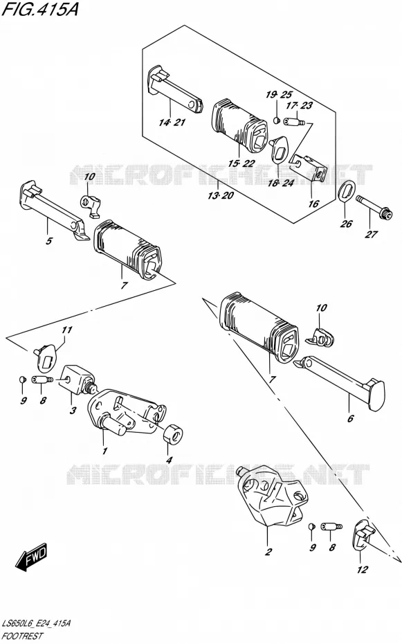 FOOTREST Suzuki MOTO 650 SAVAGE 2016  LS650 L6 (E24)