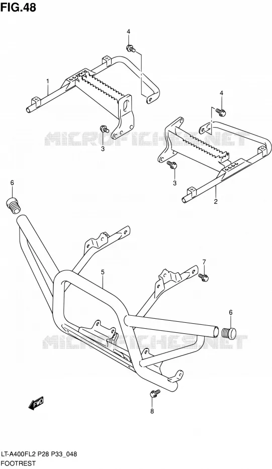 FOOTREST Suzuki QUAD 400 KINGQUAD 2012  LT-A400F L2/LT-A400FZ L2 (P03,P28,P33)