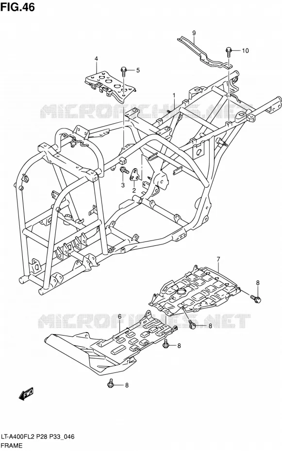 FRAME Suzuki QUAD 400 KINGQUAD 2012  LT-A400F L2/LT-A400FZ L2 (P03,P28,P33)