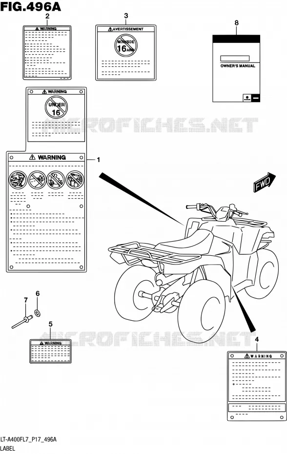 LABEL Suzuki QUAD 400 KINGQUAD 2017  LT-A400F L7 (P17)