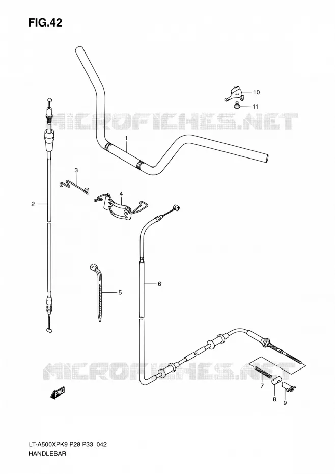 HANDLEBAR Suzuki QUAD 500 KINGQUAD 2010  LT-A500XP L0/LT-A500XPZ L0 (P28,P33)
