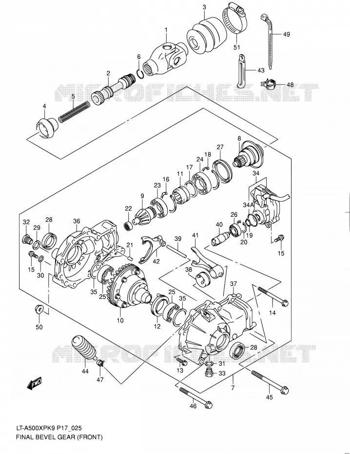 DRIVESHAFT (AVANT) Suzuki QUAD 500 KINGQUAD 2010  LT-A500XP L0 (P17,P24)