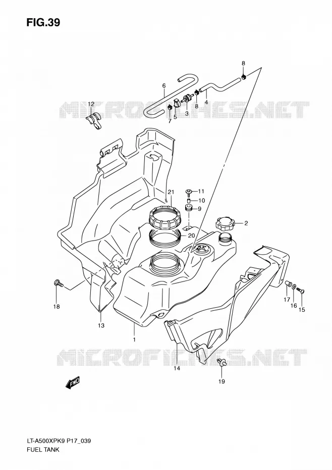 FUEL TANK Suzuki QUAD 500 KINGQUAD 2010  LT-A500XP L0 (P17,P24)
